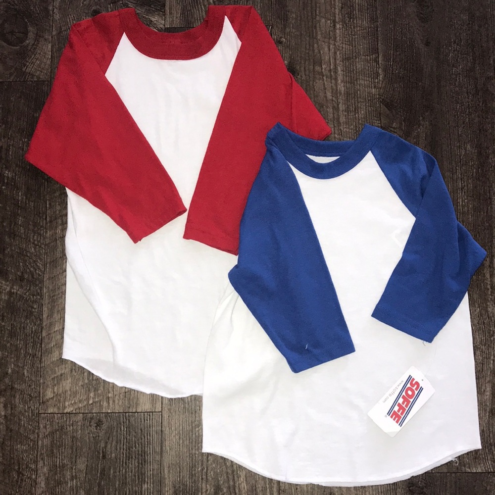 Baseball sleeve shirts (2) YOUTH XS